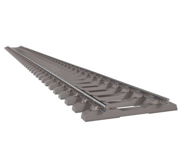 Demiryolu beyaz arka planda izole edilmiş. 3d görüntüleme - illüstrasyon 