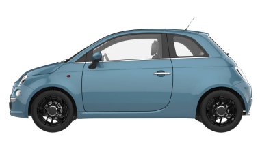 Araba beyaz arka planda izole edilmiş. 3d illüstrasyon.