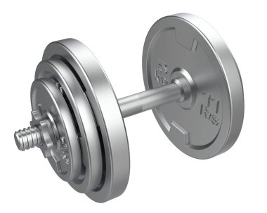 Dumbbell beyaz arkaplanda izole edildi