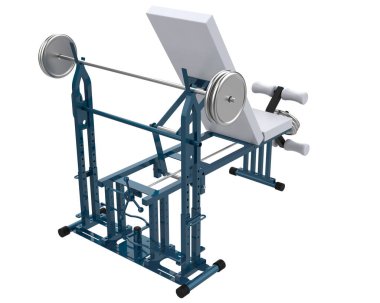 Spor malzemeleri gri arka planda izole edilmiş. 3d görüntüleme - illüstrasyon