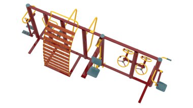 Spor malzemeleri gri arka planda izole edilmiş. 3d görüntüleme - illüstrasyon