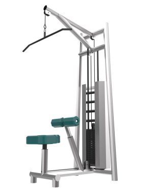 Spor malzemeleri gri arka planda izole edilmiş. 3d görüntüleme - illüstrasyon