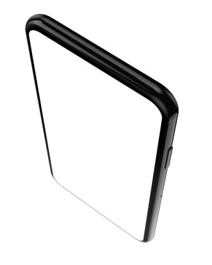 Modern telefon gri arka planda izole edilmiş. Gerçekçi bir akıllı telefon modeli. 3d görüntüleme - illüstrasyon