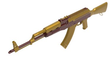 Makineli tüfek beyaz arka planda izole edilmiş. 3d görüntüleme - illüstrasyon