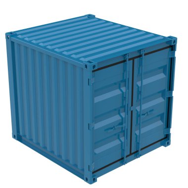 Nakliye konteynırı beyaz arka planda izole edildi. 3d görüntüleme - illüstrasyon