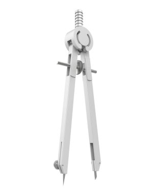 Metalik ayırıcı ayarlandı. Pusula arka planda izole edildi. 3d görüntüleme - illüstrasyon