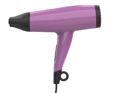 Saç kurutma makineleri arka planda maskeyle izole edilmiş. 3d görüntüleme - illüstrasyon