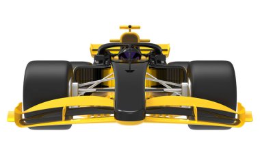 Formula arabası beyaz arka planda izole edilmiş. 3d görüntüleme - illüstrasyon