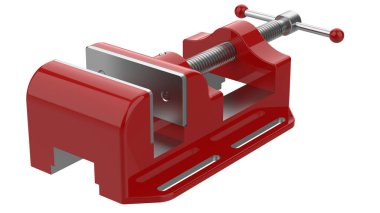 Arka planda maskeyle izole edilmiş mengene. 3d görüntüleme - illüstrasyon