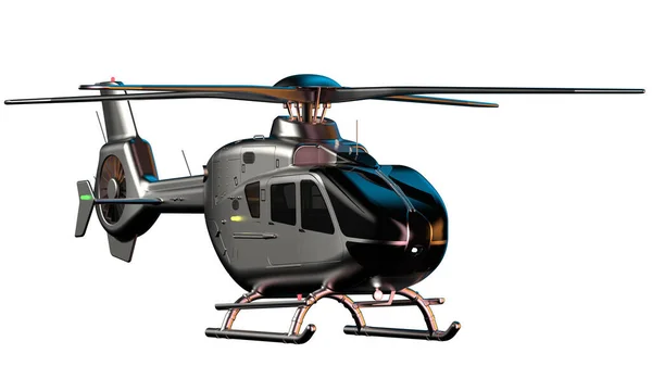 Modern Helicopter Isolated White Background — Stock Photo, Image