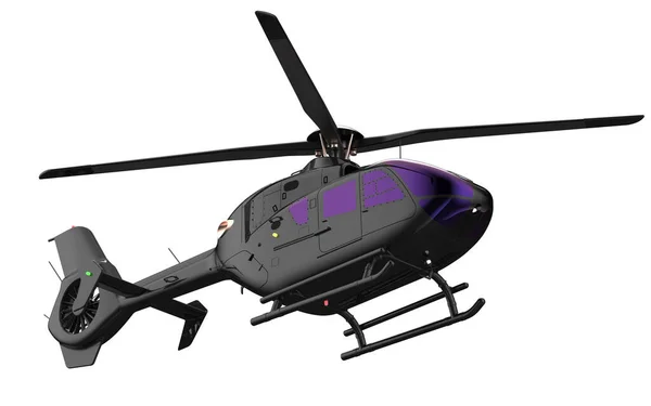 Moderne Helikopter Geïsoleerd Witte Achtergrond — Stockfoto