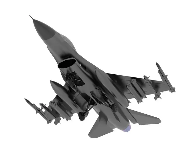 白い背景に孤立した戦闘機 3Dレンダリング イラスト — ストック写真