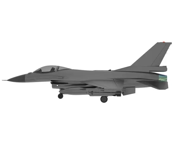 白い背景に孤立した戦闘機 3Dレンダリング イラスト — ストック写真