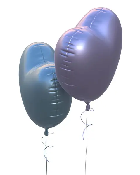 Hjärtballonger Isolerade Bakgrunden Rendering Illustration — Stockfoto