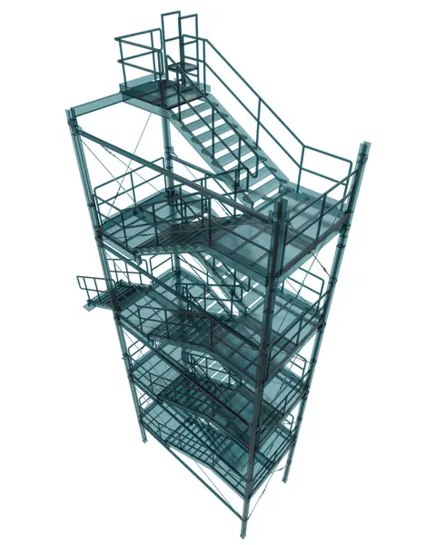 Arka Planda Izole Edilmiş Merdivenler Resimlendirilmiş — Stok fotoğraf