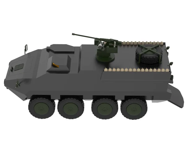 白い背景に隔離された軍用装甲車両 — ストック写真