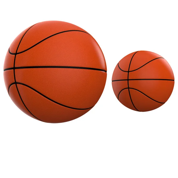 Balle Basket Isolée Arrière Plan Rendu Illustration — Photo