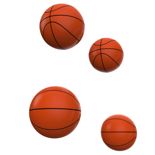 Kosárlabda Elszigetelt Háttérben Renderelés Illusztráció — Stock Fotó