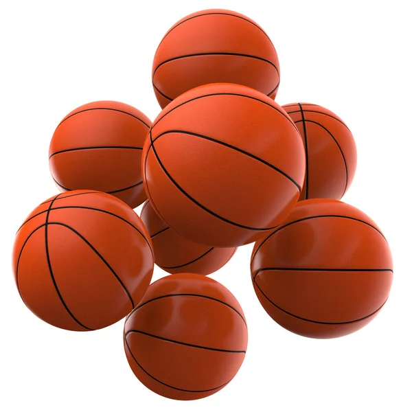 バックグラウンドで隔離されたバスケットボールボール 3Dレンダリングイラスト — ストック写真