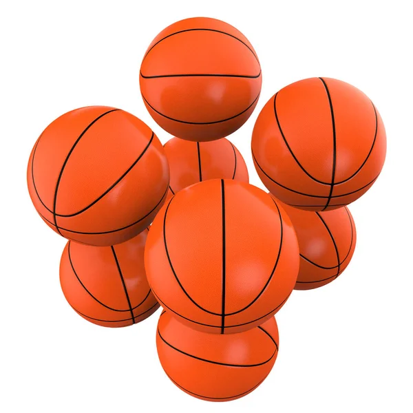 Balles Basket Isolées Arrière Plan Rendu Illustration — Photo