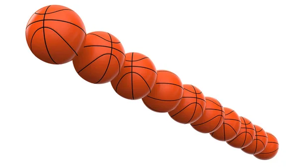 Basket Bollar Isolerad Bakgrunden Rendering Illustration — Stockfoto