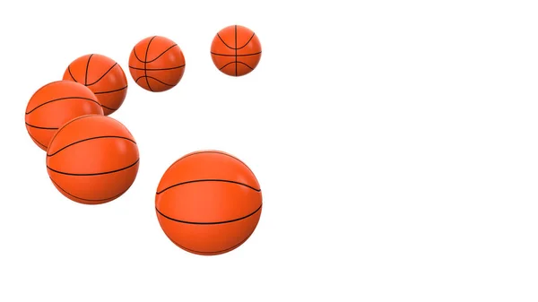 Palle Basket Isolate Sullo Sfondo Rendering Illustrazione — Foto Stock