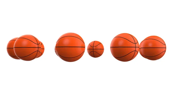 Basket Bollar Isolerad Bakgrunden Rendering Illustration — Stockfoto