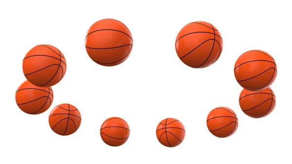 Balones Baloncesto Aislados Fondo Rendering Ilustración —  Fotos de Stock