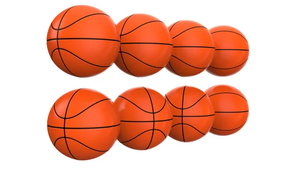 Basketbol Topları Arka Planda Izole Görüntüleme Illüstrasyon — Stok fotoğraf