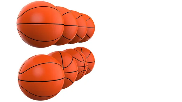 Basketbal Ballen Geïsoleerd Achtergrond Weergave Illustratie — Stockfoto