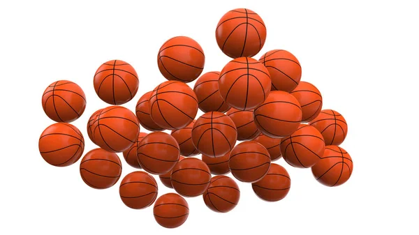Bola Basket Diisolasi Latar Belakang Rendering Ilustrasi — Stok Foto