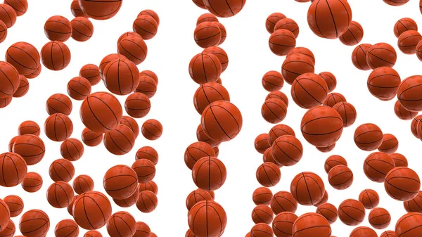 Баскетбольные Мячи Изолированы Заднем Плане Рендеринг Иллюстрация — стоковое фото