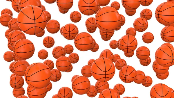 Баскетбольні Ячі Ізольовані Фоні Візуалізація Ілюстрація — стокове фото