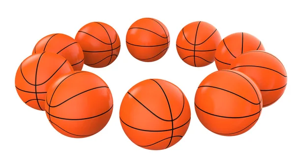 Kosárlabda Elszigetelt Háttérben Renderelés Illusztráció — Stock Fotó