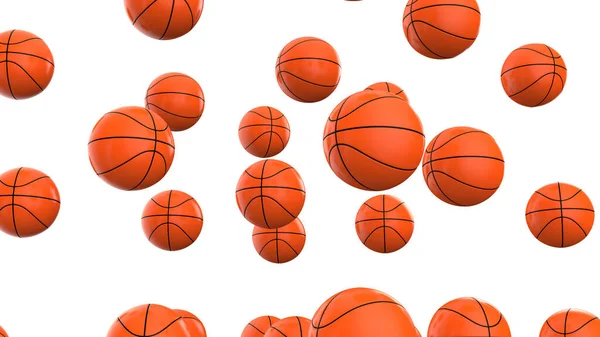 バックグラウンドで隔離されたバスケットボールボール 3Dレンダリングイラスト — ストック写真