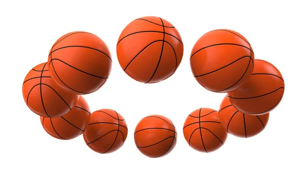 Basketballbälle Isoliert Auf Dem Hintergrund Rendering Illustration — Stockfoto