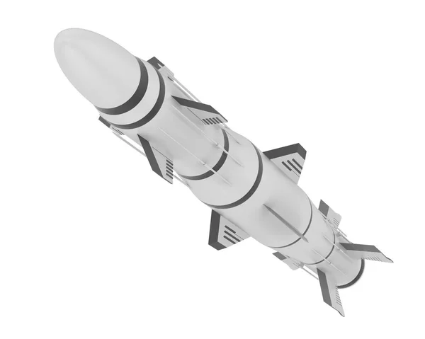 Vykreslení Rakety Bílém Pozadí — Stock fotografie