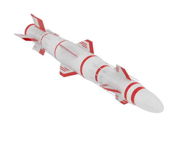 Render Missile White Background — Stock Photo, Image