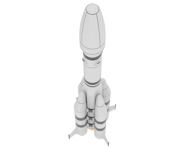 Візуалізація Ракети Білому Тлі — стокове фото