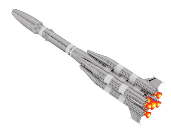 Візуалізація Ракети Білому Тлі — стокове фото