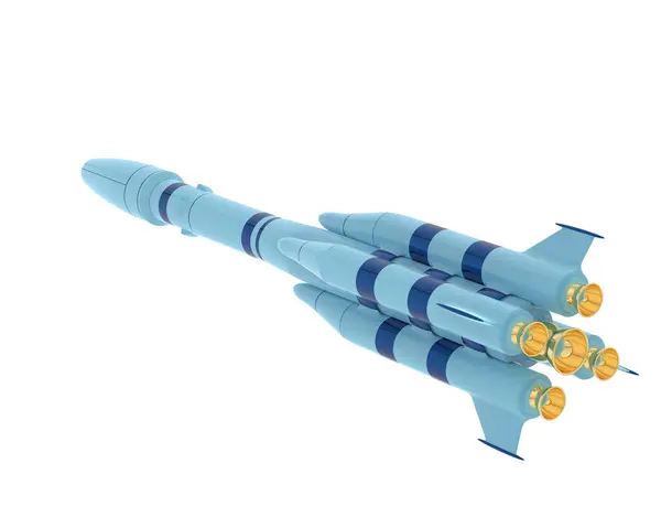 白い背景にミサイルの3 Dレンダリング — ストック写真