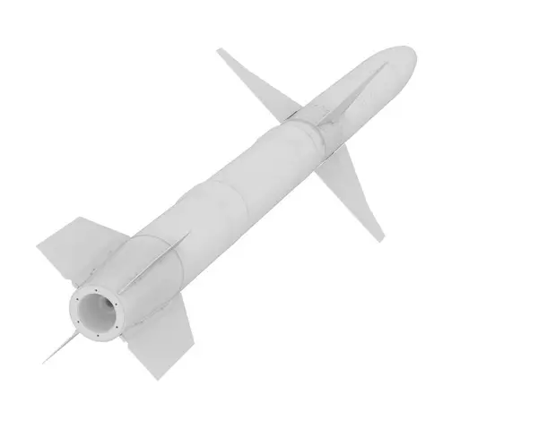 白い背景にミサイルの3 Dレンダリング — ストック写真