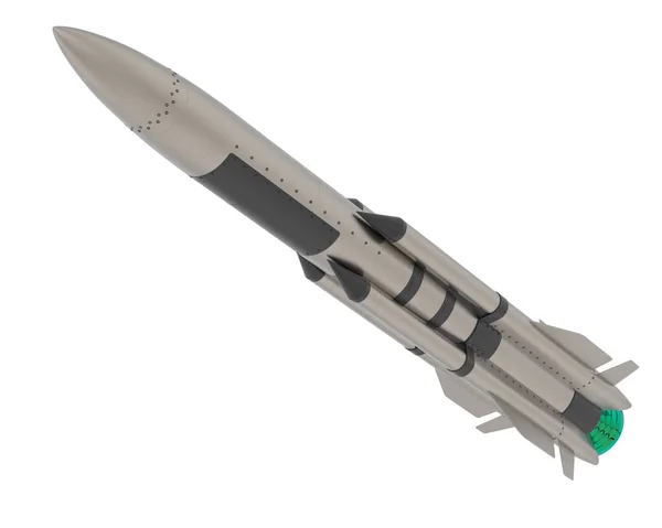 Військова Ракета Ізольована Білому — стокове фото