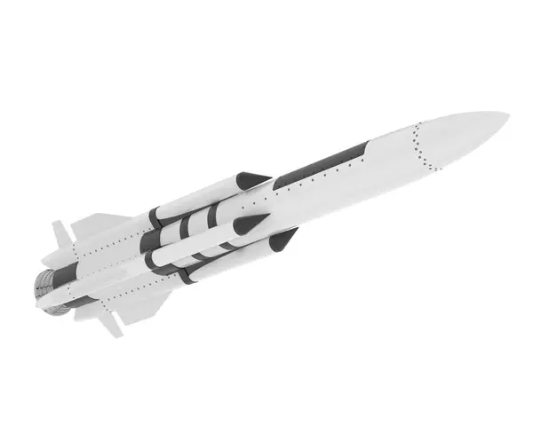 Военная Ракета Изолированная Белых — стоковое фото