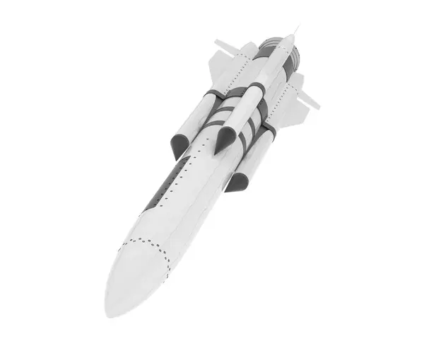 Військова Ракета Ізольована Білому — стокове фото