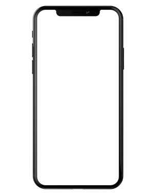 Modern akıllı telefon beyaz arkaplanda izole edildi