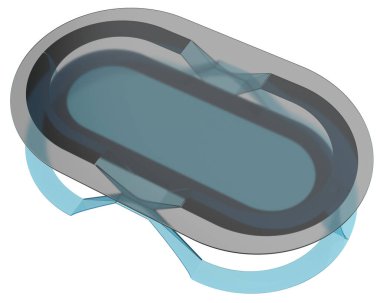 Arka planda maskeyle izole edilmiş modern tablolar. 3d görüntüleme - illüstrasyon