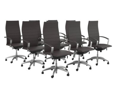 beyaz zemin üzerinde modern Ofis koltukları