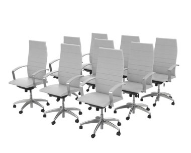 beyaz zemin üzerinde modern Ofis koltukları