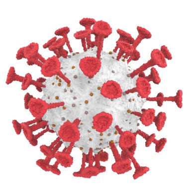 Coronavirus close-up scene isolated on background. Ideal for large publications or printing. 3d rendering - illustration